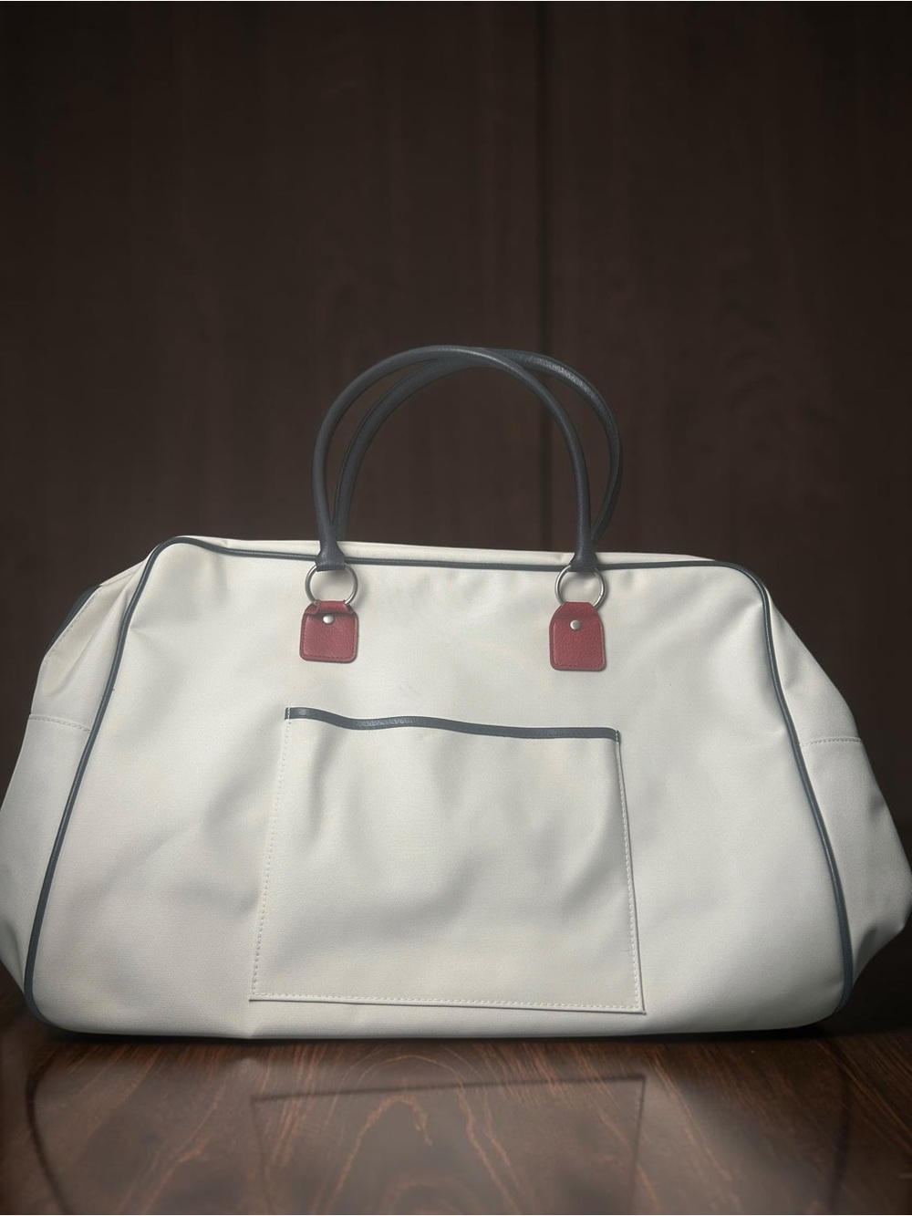 Estée Lauder Vintage Cream Navy Red Weekender Duffle Travel Bag